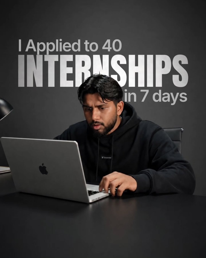 Superwhisper carousel slide: I applied to 40 internships